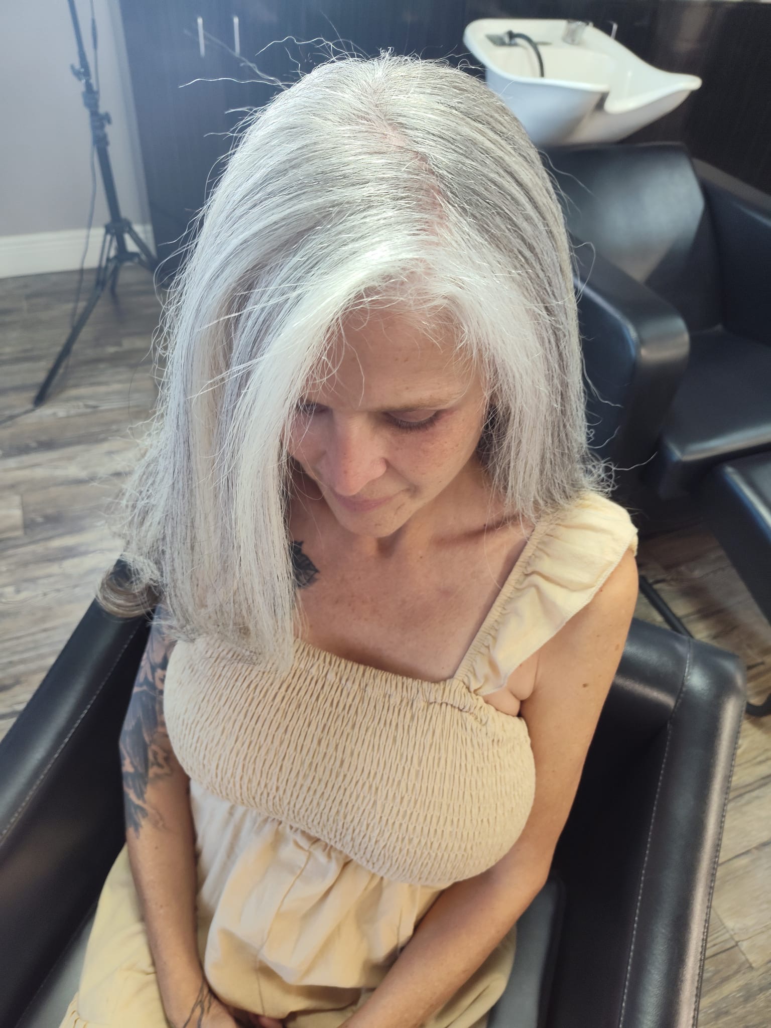 Distinct Hair Salon client result - frizz-free, manageable hair